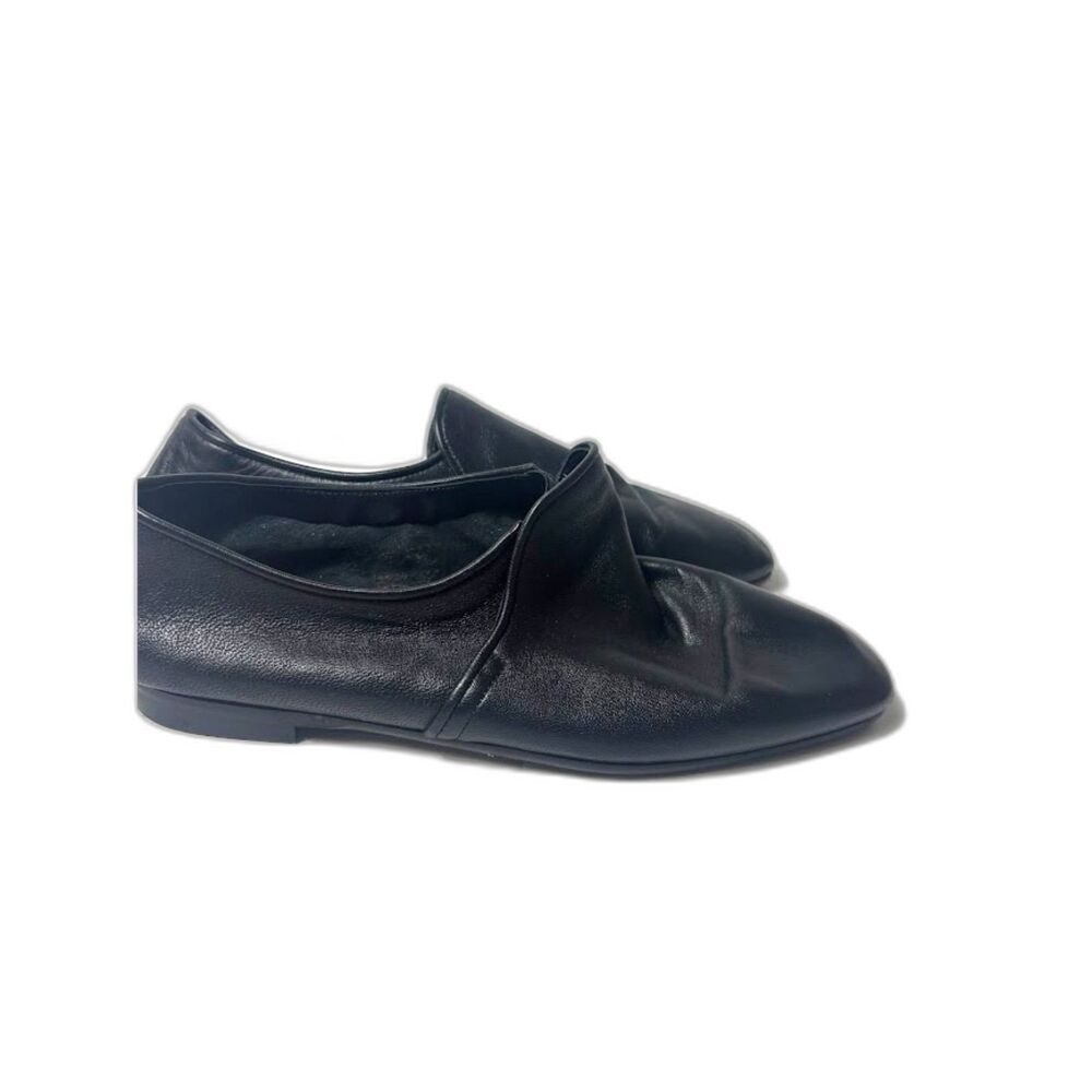 Aquatalia Ballet Flat Women Black Nappa Leather Revy Comfort Travel Loafer sz 7 - Picture 2 of 5